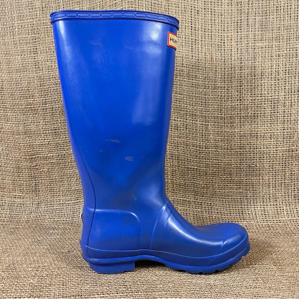 Hunter Rain Boots Original Blue Rubber Tall Pull On Waterproof Size 5 - Picture 4 of 11